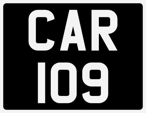 CAR 109 - Registration - Carl,  Carlo, Carlos For Sale