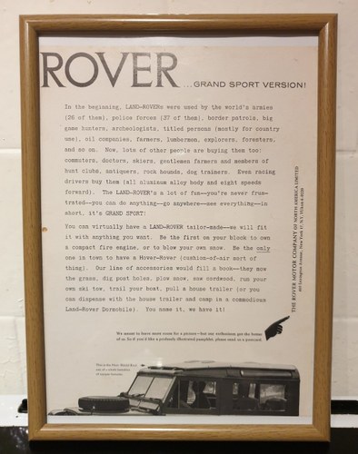 Original 1963 Land Rover Framed Advert In vendita