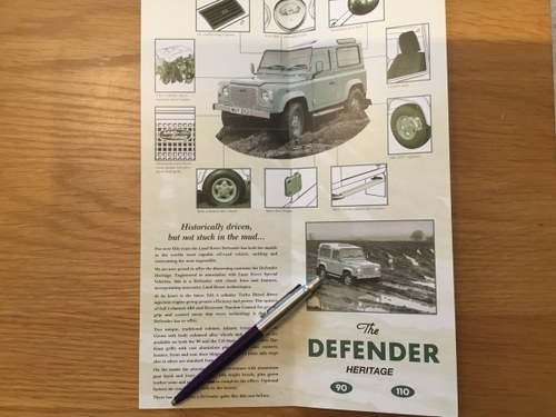 1999 Land Rover Defender heritage brochure SOLD