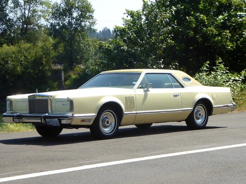 1977 Lincoln Mark V Town Coupe = clean Yellow(~)Gold $4.9k For Sale