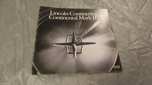 0000 LINCOLN CONTINENTAL MKIII 1969 sales brochure SOLD