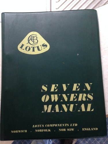 1968 Lotus Components Workshop Manual For Sale