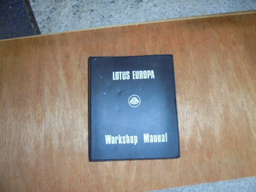 Lotus Europa Workshp Manual  In vendita