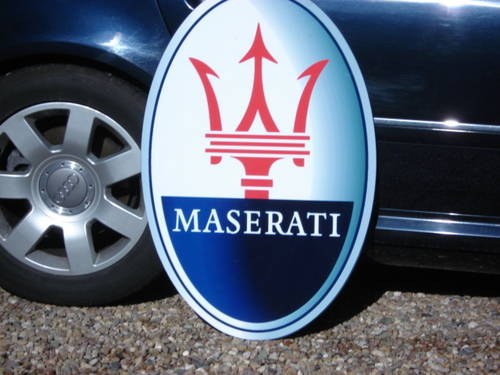 Maserati large 92cm x 61cm garage sign For Sale