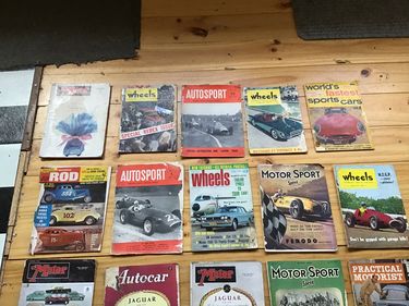 Picture of Classic car magazines  and books collected since 1960,s
