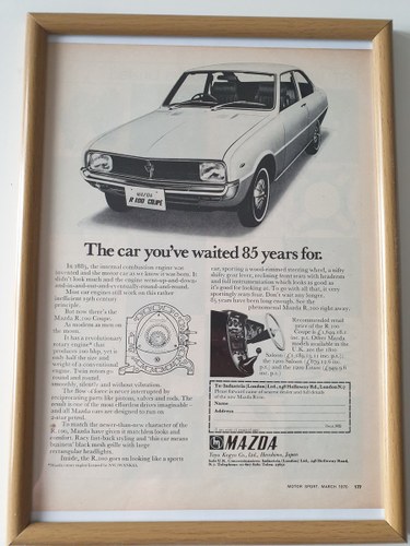 Original 1970 Mazda R100 Advert VENDUTO