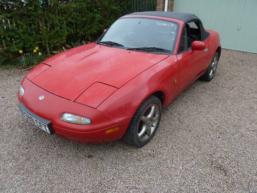 1997 Red MK1 MX5 project, drives great but no MOT SOLD