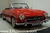 Mercedes-Benz 190SL cabriolet 1962 Signal Red paint For Sale