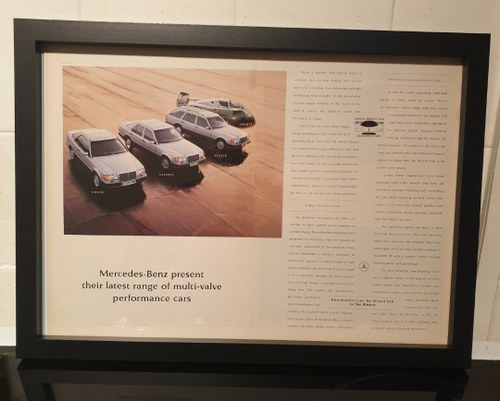 Original 1989 Mercedes Framed Advert For Sale
