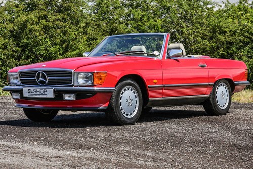 1987 Mercedes-Benz 420SL (R107) Red with Beige #2204 For Sale