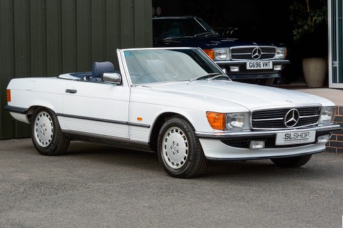 1986 Mercedes-Benz 300SL (R107) With Blue Fabric #2041 For Sale