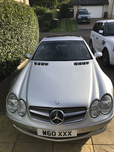 2003 Silver Mercedes 350SL Tip Glass Roof Convertible For Sale