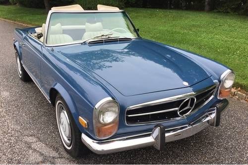 1971 Mercedes 280SL = Pagoda Navy(~)Ivory 2 Tops Auto $159k For Sale