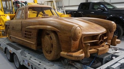 WOODEN 1.1 SCALE MERCEDES 300SL GULLWING For Sale