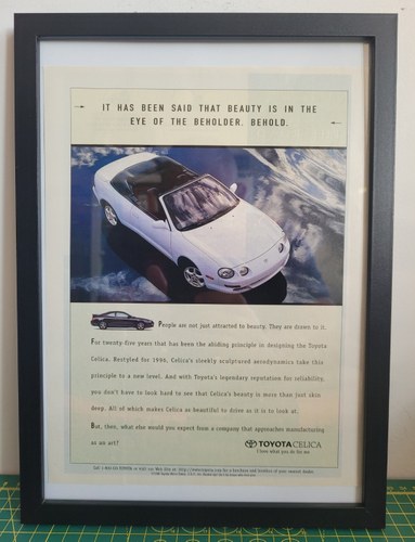 1983 Original 1996 Toyota Celica Framed Advert For Sale