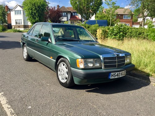 1991 Limited Production: Mercedes 190E, Emerald Peal, Gold Chrome SOLD