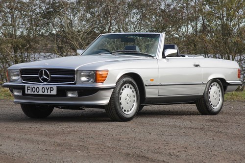1988 Mercedes-Benz 300SL (R107) #2335 Astral Silver with Blu For Sale