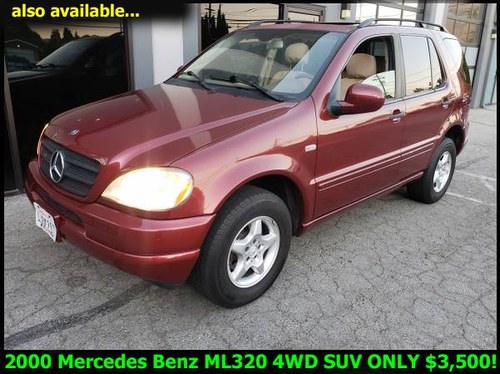 2000 Mercedes ML320 4WD SUV Red(~)Tan Driver LHD $3.5k En Venta