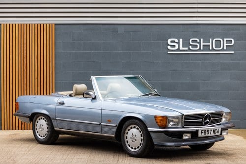 1989 Mercedes-Benz R107 300SL in Diamond Blue For Sale