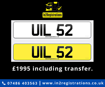 Picture of UIL 52 Dateless 3x2 Number Plate