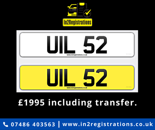 UIL 52 Dateless 3x2 Number Plate For Sale