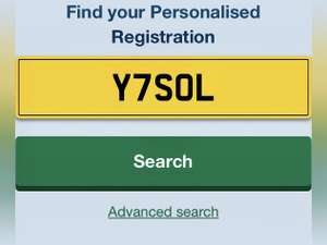 2010 Number plate Y7SOL ideal for 70 Years of Mercedes SL For Sale (picture 1 of 12)