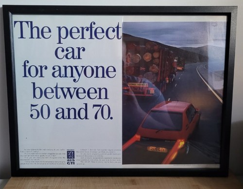 1964 Original 1992 Peugeot 205 GTI Framed Advert For Sale