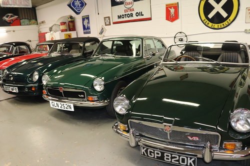 1972 MGB V8 Roadster, GTV8 and RV8 in stock For Sale