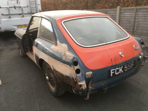 1967 MK1 MGB GT unfinished project For Sale