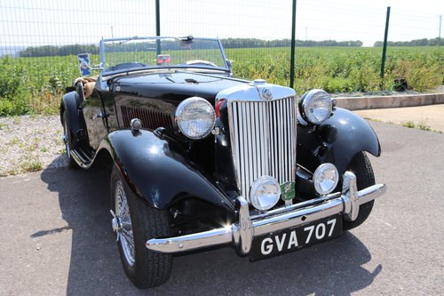 1951 MG TD, UK car in factory black with chrome wires SOLD