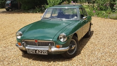 Early 1966 MGB GT - overdrive/wire wheels/sunroof For Sale
