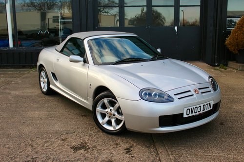 2003 MGTF 135 IN SILVER WITH NEW GREY HOOD, GLASS WINDOW SOLD