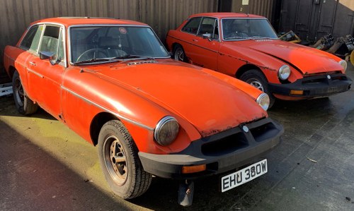 1981 2 x MGB GT's for restoration For Sale by Auction