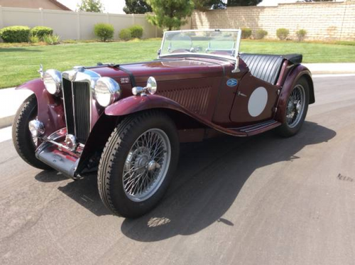 1949 MG TC SuperCharged Roadster RHD Maroon Rare $28.5k  For Sale