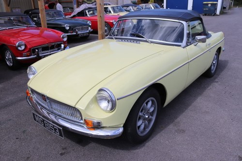 1980 MGB Roadster in Primrose, bare shell respray. For Sale