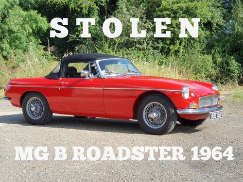 MG B Roadster, 1964, Flame Red - STOLEN For Sale