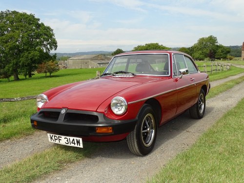 1980 Exceptional MGB GT, 77000m, Full history, sunroof, overdrive VENDUTO