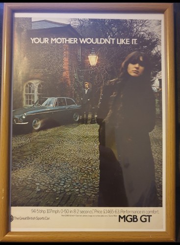 Original 1972 MGB GT Framed Advert For Sale