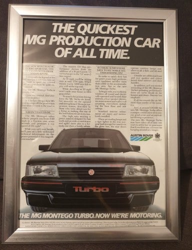 1985 Original MG Montego Turbo Advert VENDUTO