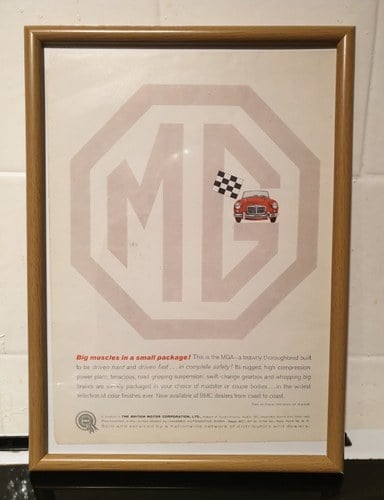 1959 MG A Framed Advert Original  SOLD