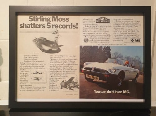 Original 1975 MGB Framed Advert For Sale