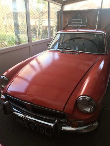 1972 MGB GT  chrome bumper tax and MOT free For Sale