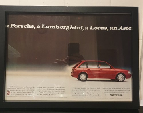 Original 1989 MG Maestro Turbo Advert In vendita