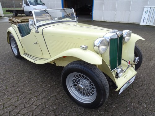 1947 MG TC Sequoia Cream with Green leather interior SOLD