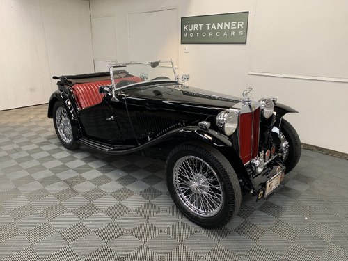 1948 mg tc roadster. Black with red trim. For Sale