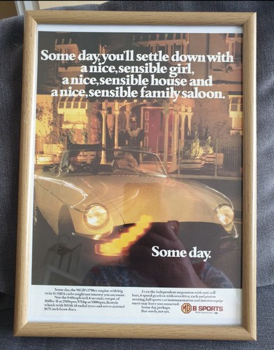 Original 1978 MGB Framed Advert For Sale