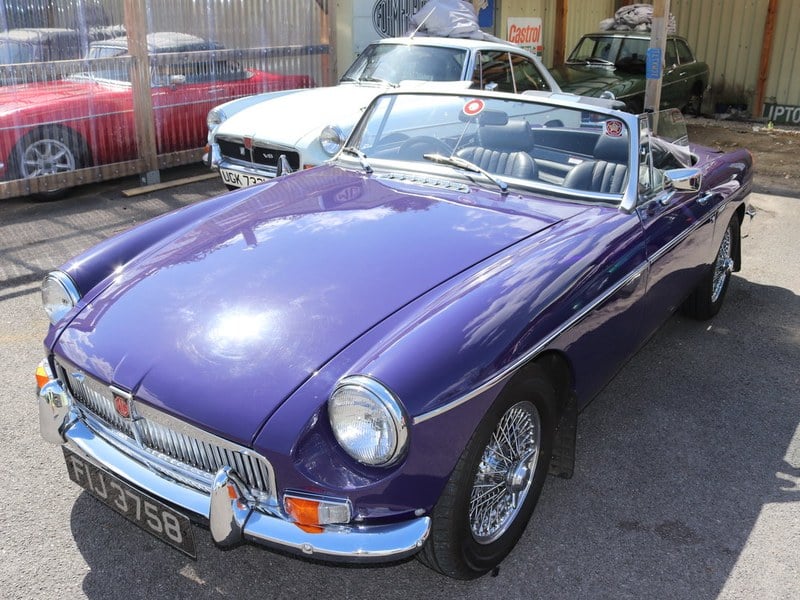 MGB Roadster in rare Aconite, chrome wires