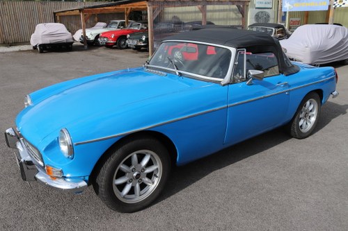 1980 MGB Roadster in Pageant Blue, chrome bumpers For Sale