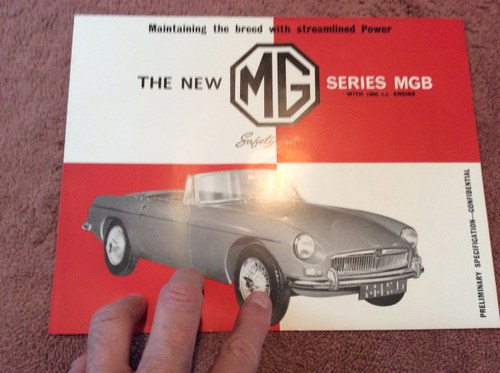 MG B Excellent sales brochure SOLD