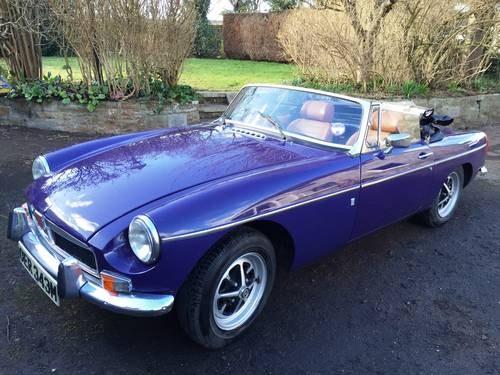 1974 MGB Sports. 47,950 miles. Good Condition. Aconite SOLD